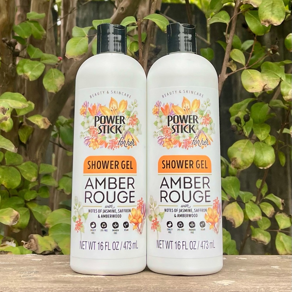 2 Power Stick Amber Rouge Shower Gels